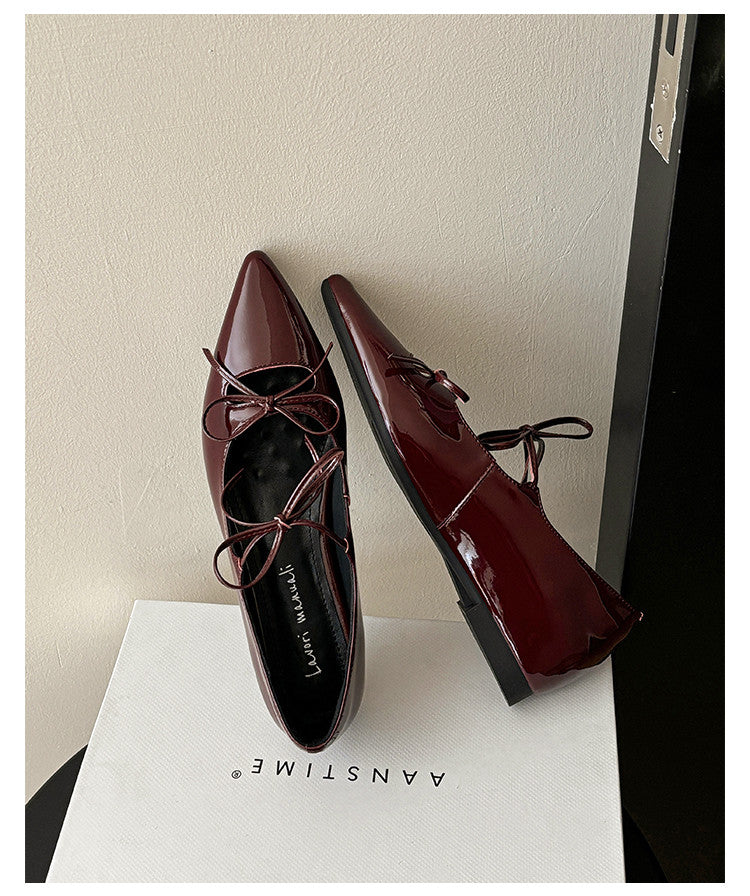 Karin Luna In Stock Spot Goods  Hot-selling Element Bowknot Square Toe Pointed Toe Single Shoes