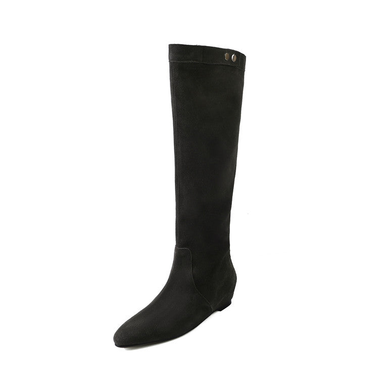 Karin Luna In Stock Spot Goods  Bestselling Suede Leather Sold Out Fast: Pile of Matte Inner Height-Increasing Western Boots