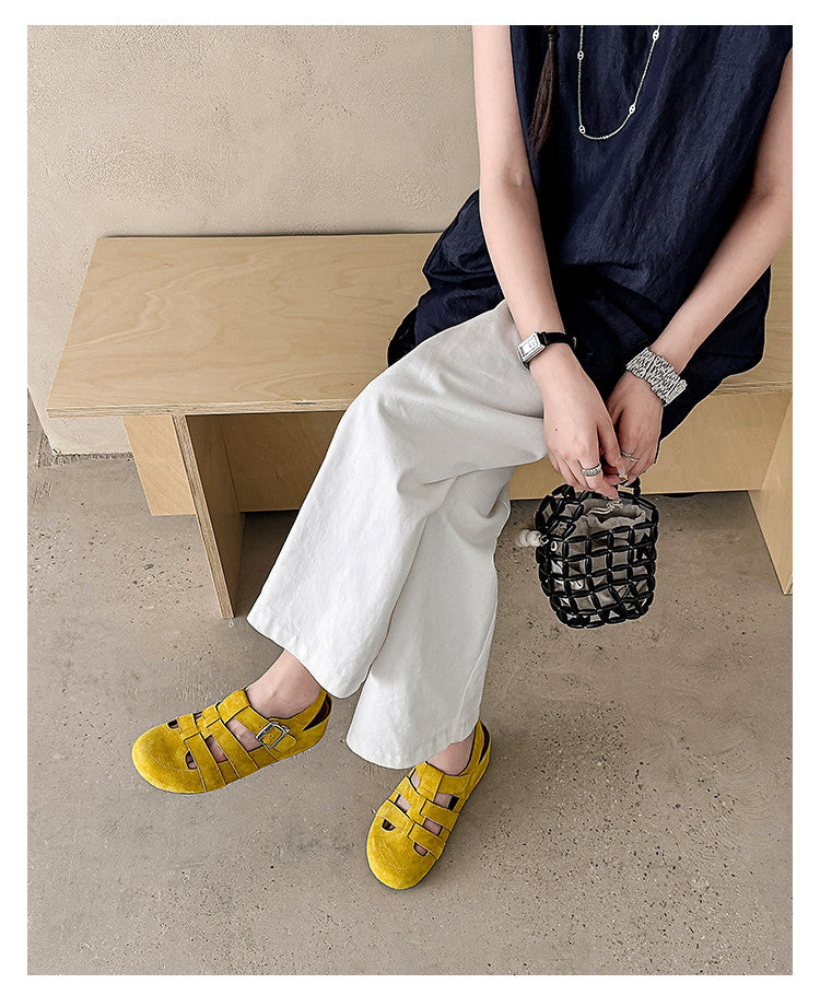 Karin Luna Full Layer Inside and Out~Basic Versatile Perforated Round Toe Birkenstock Shoes