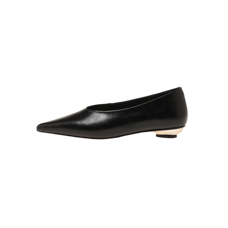 Karin Luna In Stock Spot Goods Classic three-color pointed toe metal heel shoes