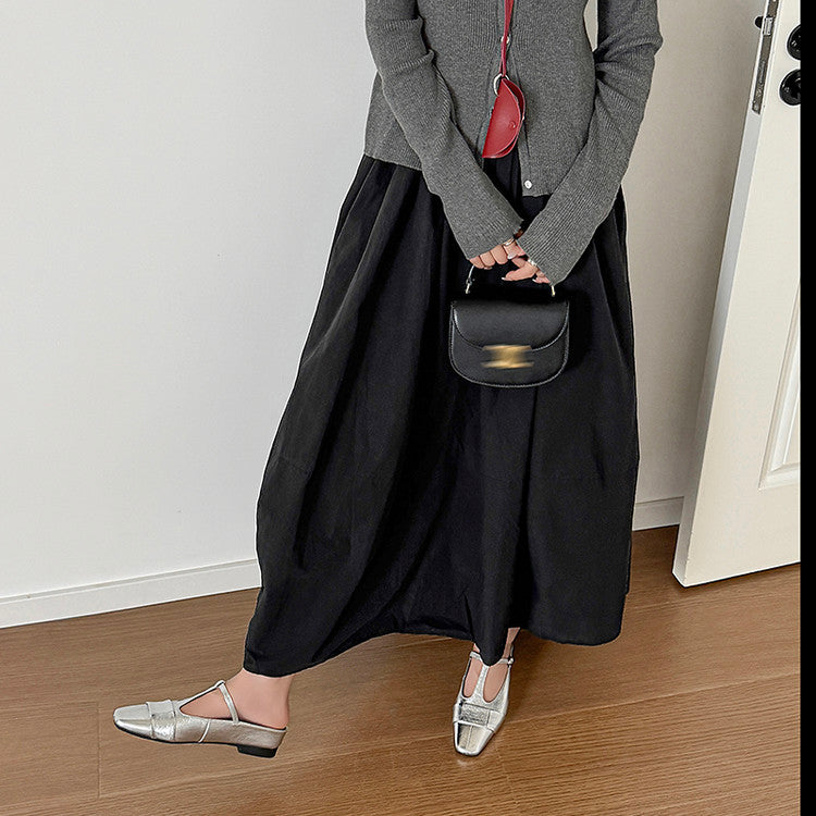 Karin Luna In Stock Spot Goods  t Square-Toed Full Leather Basic Slippers