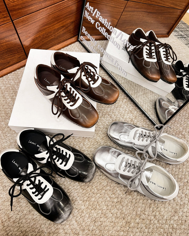 Karin Luna Casual Shoes Series~ Spot Goods Spot Goods Hot-selling Lace-up Hidden Heel Deep Mouth Single Shoes