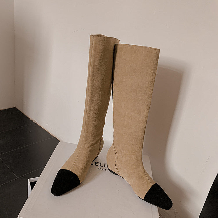 Karin Luna Color Block Inner Height Increase Mid-Calf Boots