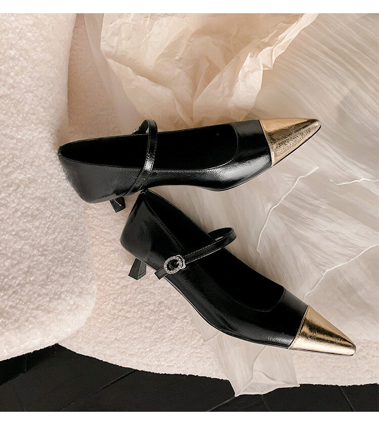 Karin Luna In Stock  Spot Goods In Stock  Classic Color Block Pointed Toe Hot-Selling Elegant Stiletto Pumps