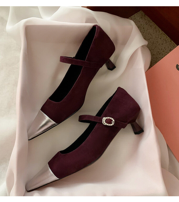 Karin Luna In Stock  Spot Goods In Stock  Classic Color Block Pointed Toe Hot-Selling Elegant Stiletto Pumps
