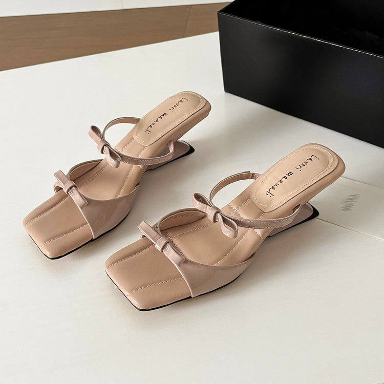 Karin Luna Hot Item Hot Item Self-Flow Square-Toe Irregular Heel Slippers