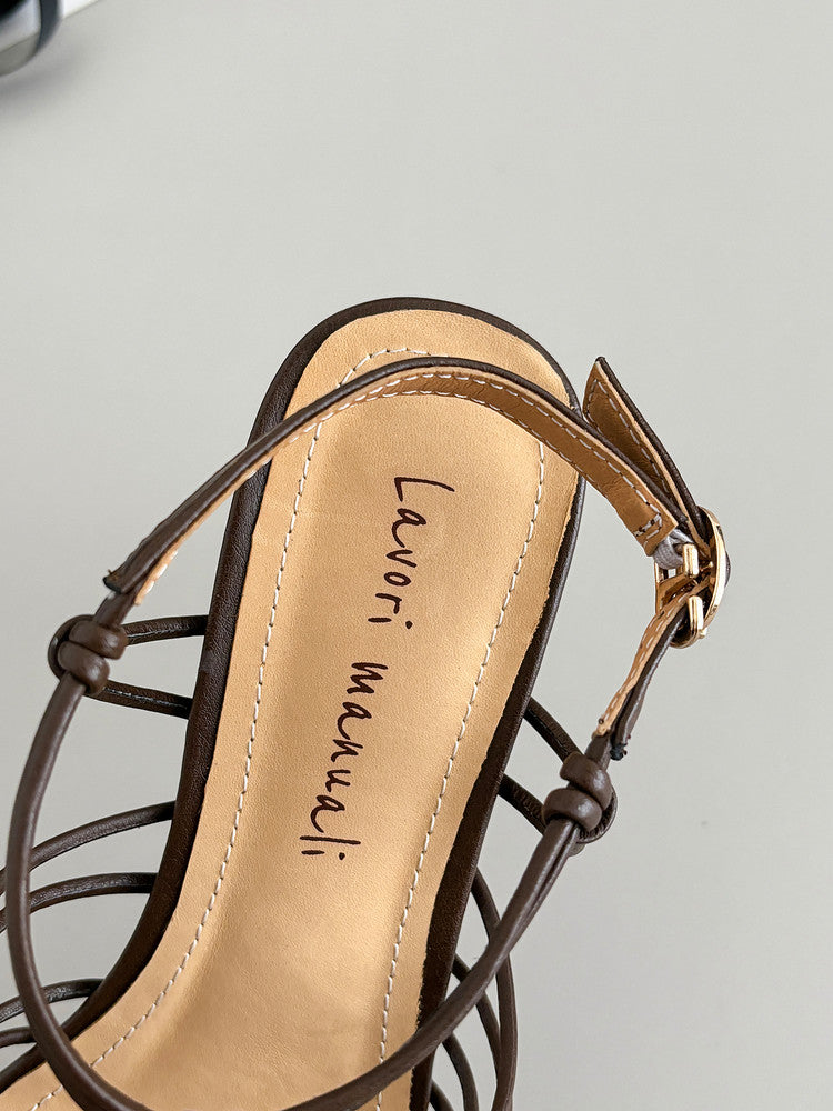 Karin Luna Bohemian Vacation Style~Square Toe Open Toe Sandals