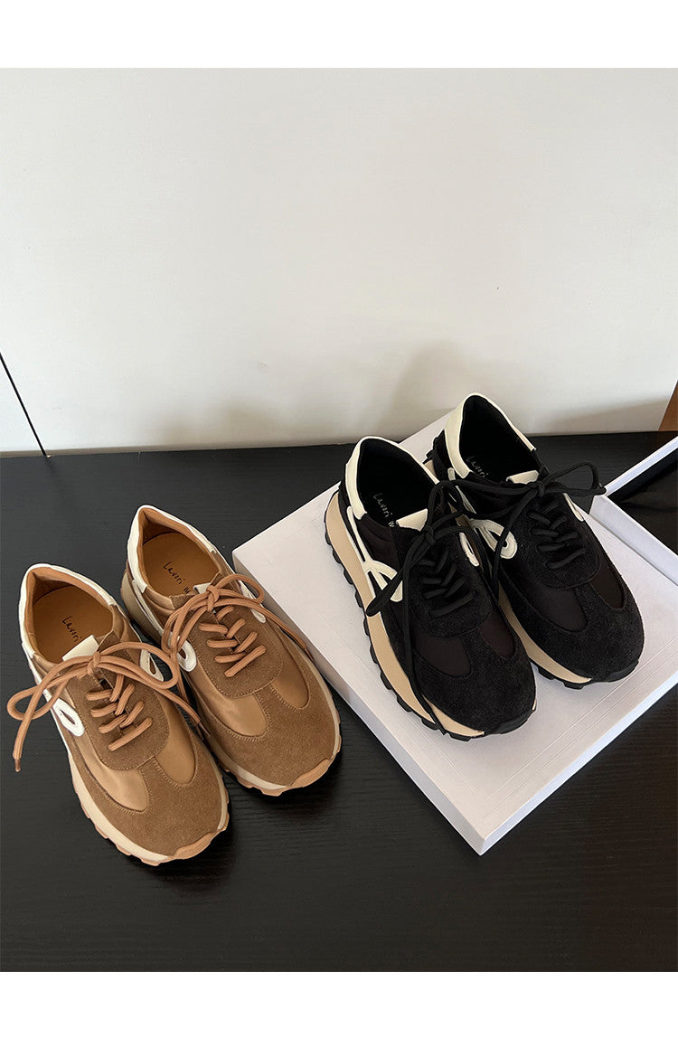 Karin Luna Casual Shoes Series~  In Stock Hot-Selling Versatile Lace-Up Thick-Soled Deep Mouth Single Shoes