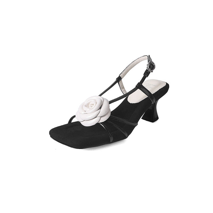 Karin Luna Exquisite Camellia ~French Retro Open-Toe Sandals