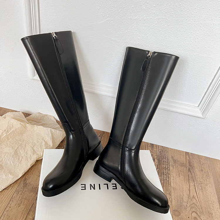 Karin Luna In Stock In-stock Basic Classic Timeless Round Toe Casual Riding Boots