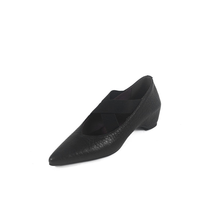 Karin Luna In Stock  Spot Goods  a Large Number of Spot Goods Pointed Toe Cross Strap Hidden Wedge Shoes
