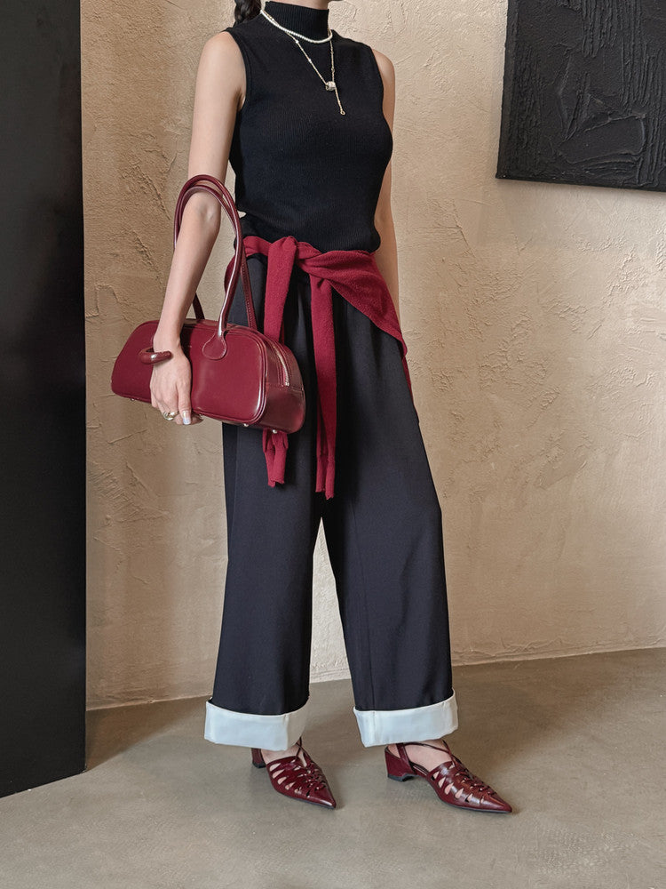 Karin Luna Braided Style ~Cross-woven Pointed Toe Closed-toe Sandals