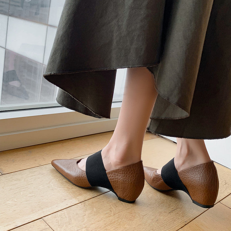 Karin Luna  Popular Pointed Toe Hidden Heel Strap Single Shoes
