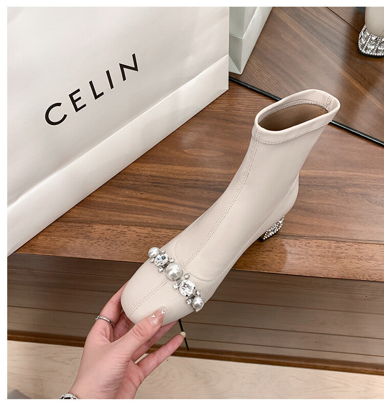 Karin Luna Hot-Selling In Stock  Dynamic Rhinestone One-Strap Vintage Style  Slimming Leggings