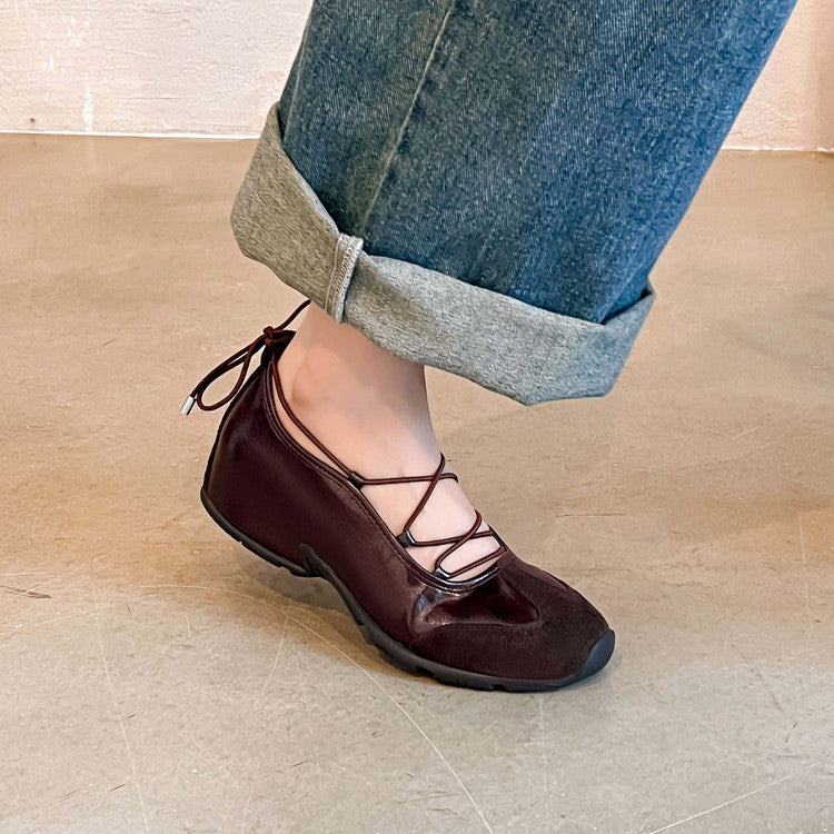 Karin Luna Basic Versatile British Style Casual Lace-up Flats