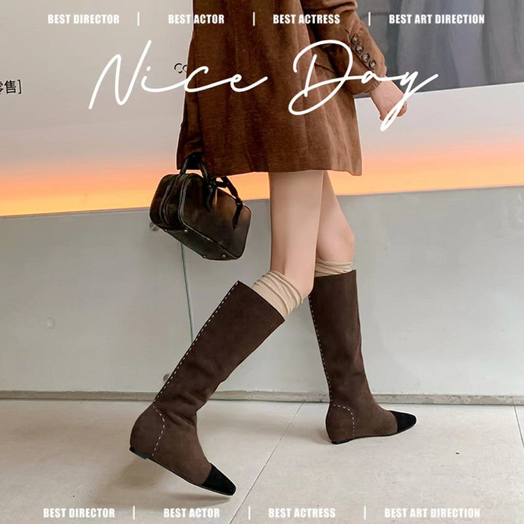 Karin Luna Color Block Inner Height Increase Mid-Calf Boots