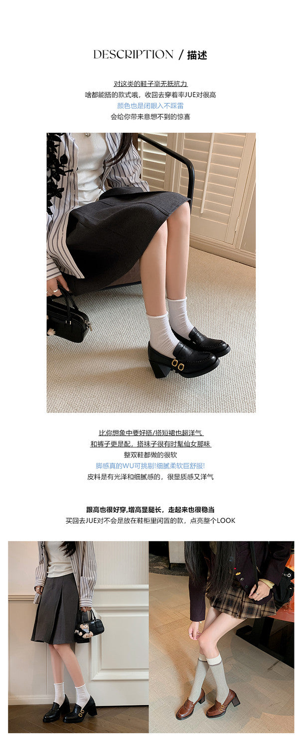 Karin Luna Bestseller Hot-Selling Derivative Edition Self-contained Strap Buckle Casual Loafers