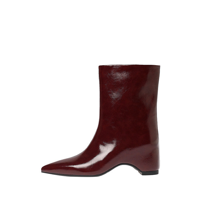 Karin Luna Elegant Pointed Toe Hidden Wedge Short Boots