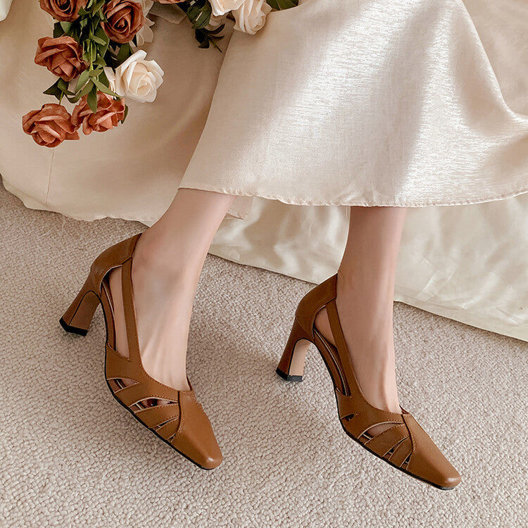 Karin Luna Hot-Selling Retro Big Item Big Goods Available for sale all seasons French-style Hollow Out Single Shoes Full leather inside and out