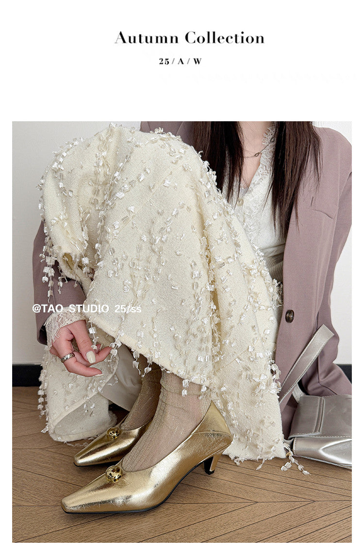 Karin Luna In Stock In Stock ~Basic Versatile French Style Small Square Toe Shallow Mouth Single Shoes
