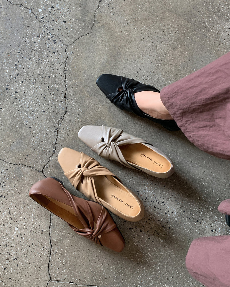 Karin Luna Cross Design Square Toe Hidden Wedge Shoes