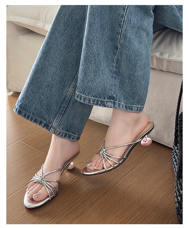 Karin Luna In Stock In Stock  In Stock Round Toe Cross Hollow Round Toe Stiletto Slippers