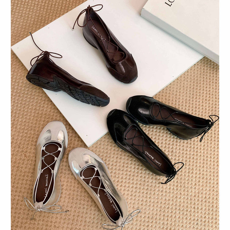 Karin Luna Basic Versatile British Style Casual Lace-up Flats