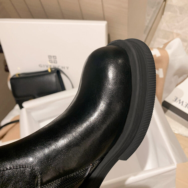 Karin Luna In Stock Spot Goods  Always in stock  Classic Basic Style Round Toe Thick Sole Knight Boots