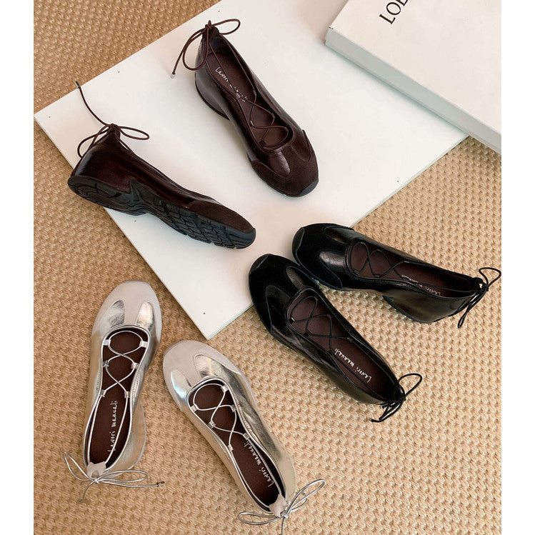Karin Luna Basic Versatile British Style Casual Lace-up Flats