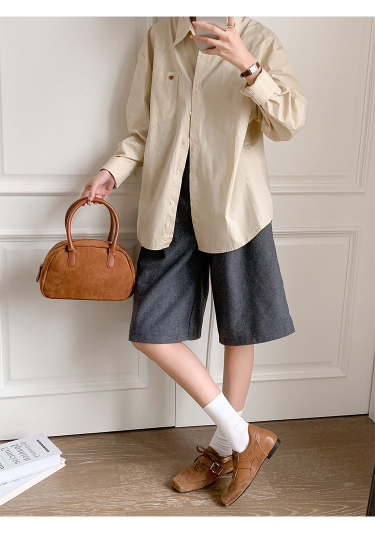 Karin Luna In Stock Spot Goods  Designed retro square-toe ballet shoes with laces