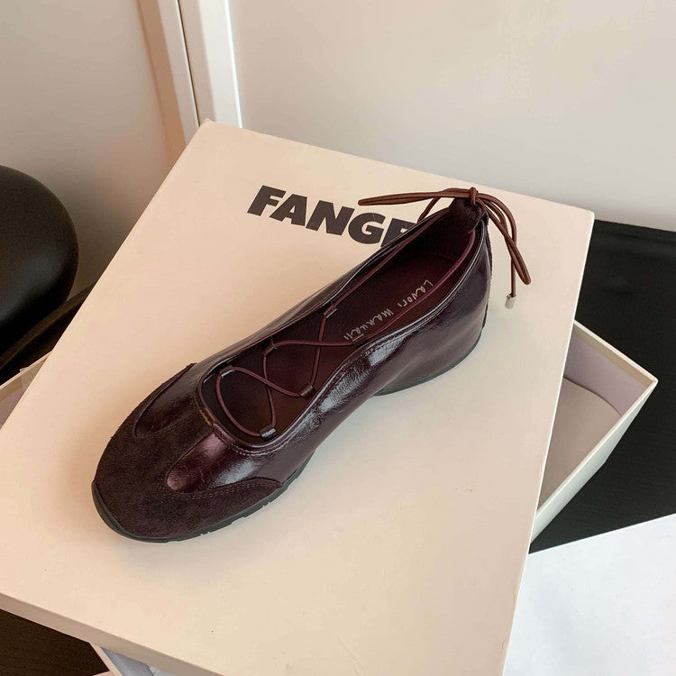 Karin Luna Basic Versatile British Style Casual Lace-up Flats