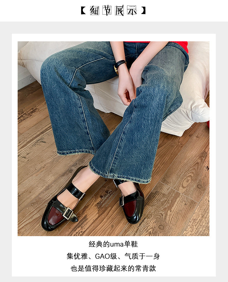 Karin Luna In Stock Spot Goods One-Strap Height-Increasing Belt Buckle Single Shoes