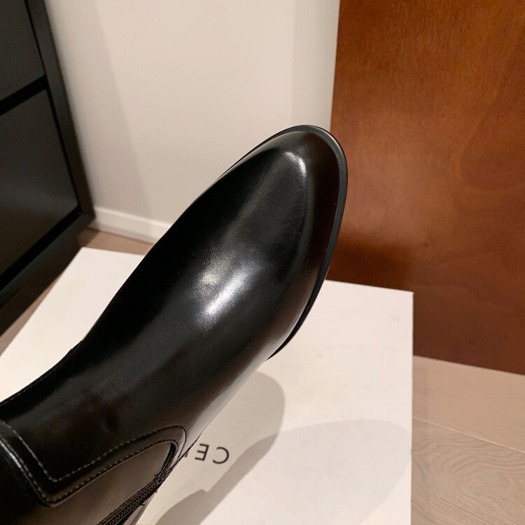Karin Luna exploded  Three versions exploded Single Fleece Lining Fur Collar Version  Thick Fur Collar Foldable Hot-Selling Full Cowhide Pointed Toe Chunky Heel Classic Style