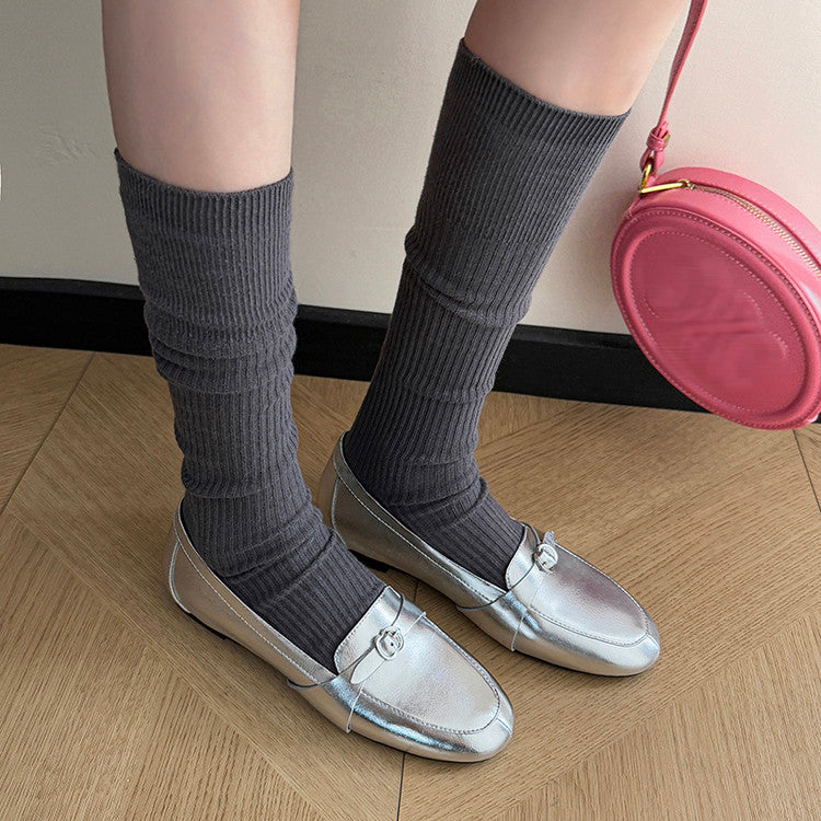 Karin Luna In Stock Spot Goods Basic Versatile British Style Single Shoes