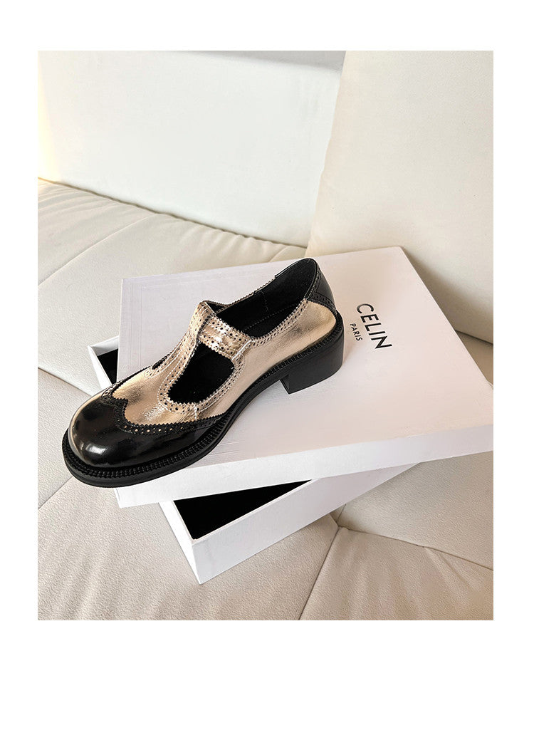 Karin Luna In Stock Spot Goods  Color Matching t Round Toe British Style Single Shoes