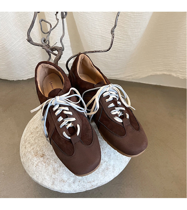 Karin Luna In Stock Spot Goods Casual Style Suede Lace-Up Height-Increasing Popular Single Shoes