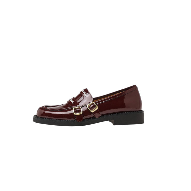 Karin Luna In Stock Spot Goods  Retro Style Slip-On Metal Buckle Loafers