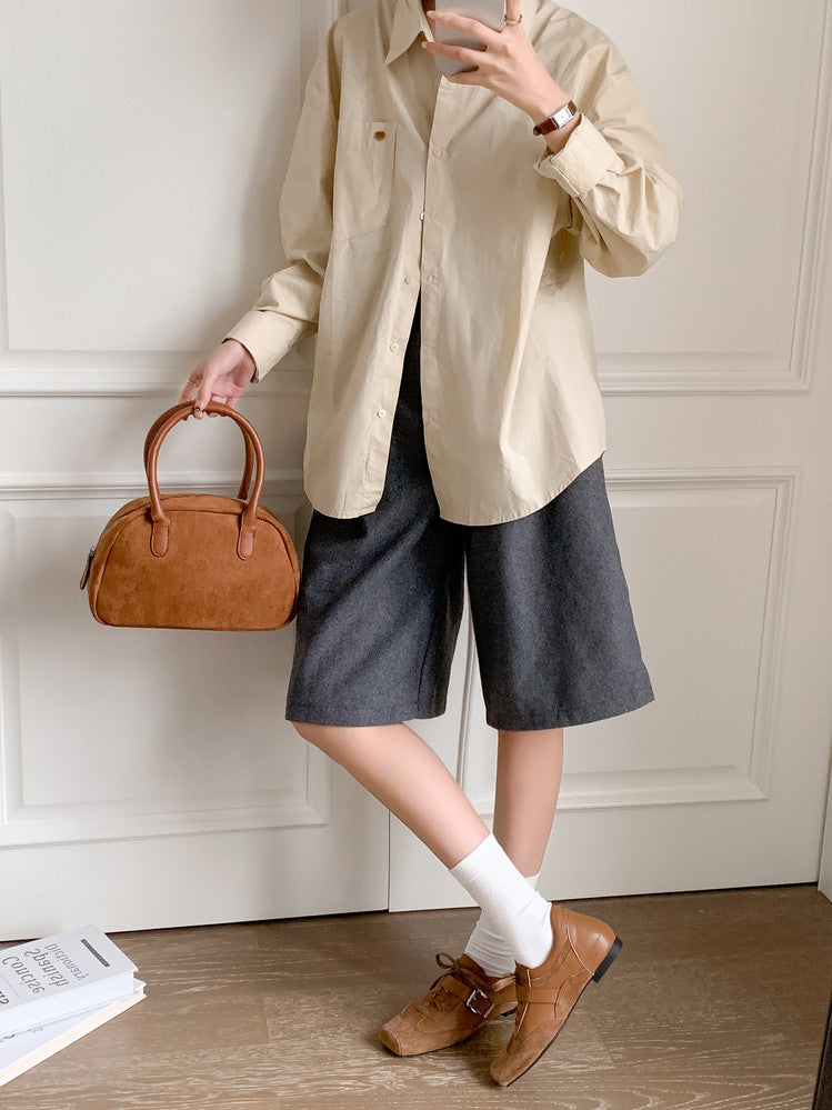 Karin Luna In Stock Spot Goods  Designed retro square-toe ballet shoes with laces