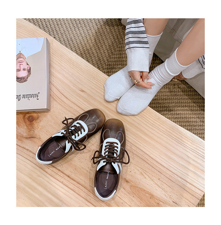 Karin Luna Casual Shoes Series~ Spot Goods Spot Goods Hot-selling Lace-up Hidden Heel Deep Mouth Single Shoes
