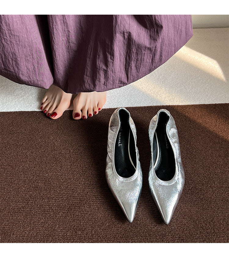 Karin Luna In Stock Spot Goods    Vintage Classic Style Shallow Mouth Single Shoes