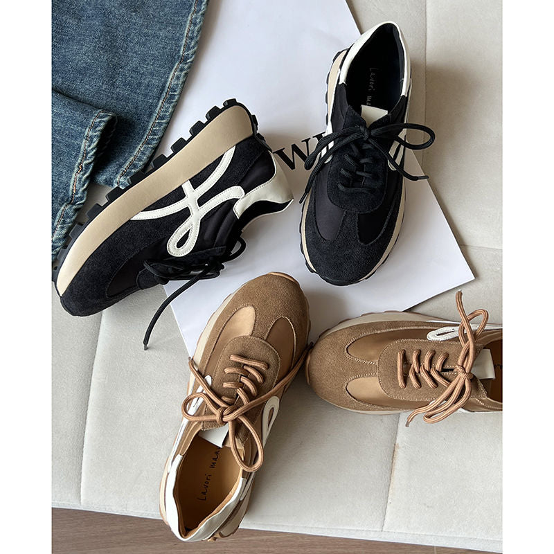Karin Luna Casual Shoes Series~  In Stock Hot-Selling Versatile Lace-Up Thick-Soled Deep Mouth Single Shoes