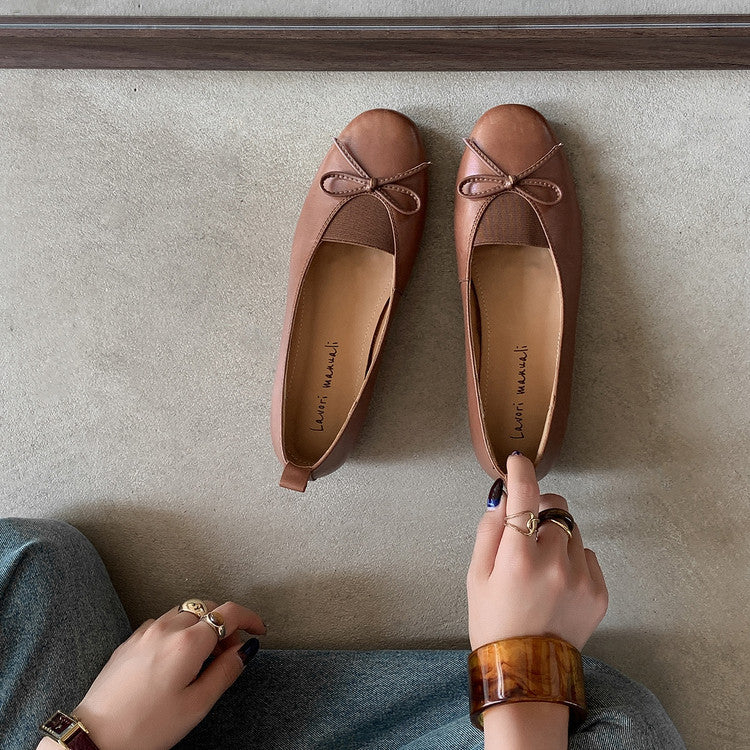 Karin Luna Full Layer Inside and Out~Basic Versatile Bow Hidden Heel Shoes