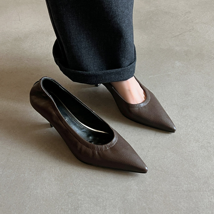 Karin Luna In Stock Spot Goods    Vintage Classic Style Shallow Mouth Single Shoes