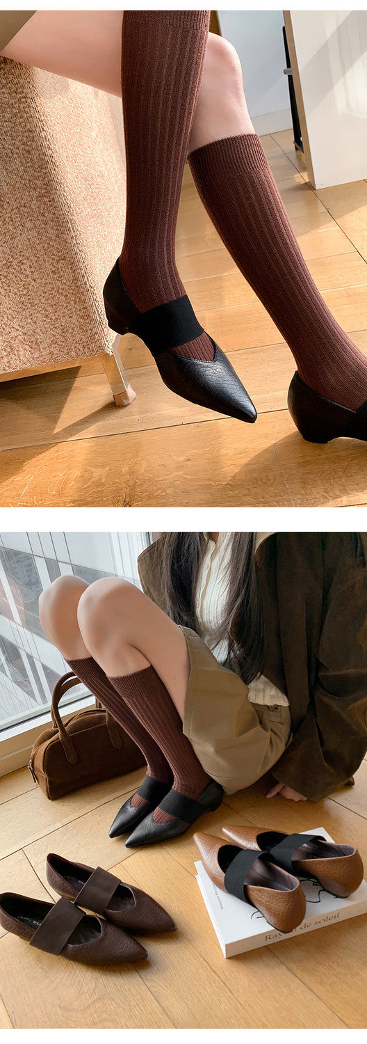 Karin Luna  Popular Pointed Toe Hidden Heel Strap Single Shoes