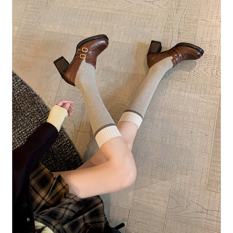 Karin Luna Bestseller Hot-Selling Derivative Edition Self-contained Strap Buckle Casual Loafers