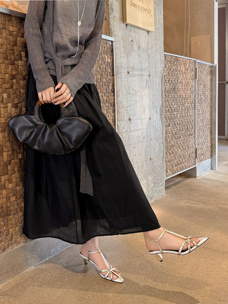 Karin Luna In Stock Spot Goods  French-style Hollow-out Thin Strap Sandals