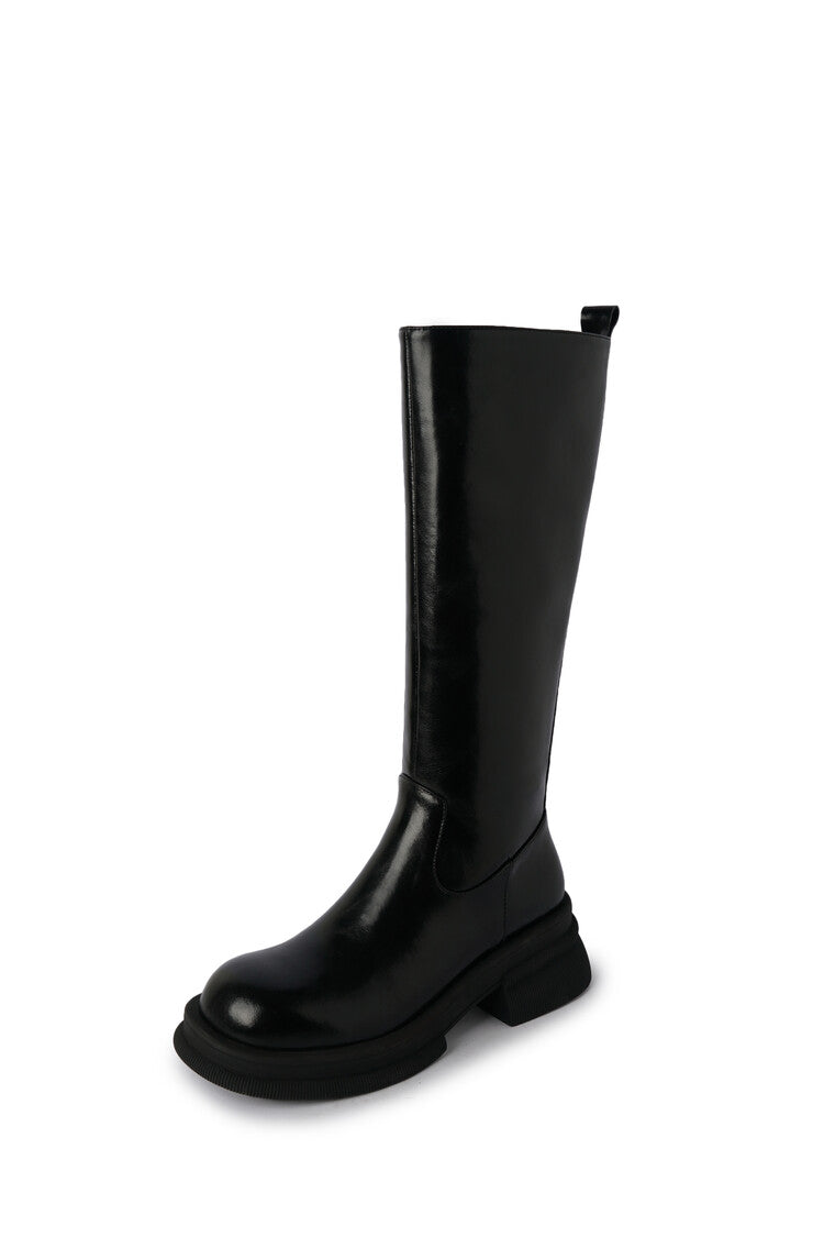 Karin Luna In Stock Spot Goods  Always in stock  Classic Basic Style Round Toe Thick Sole Knight Boots