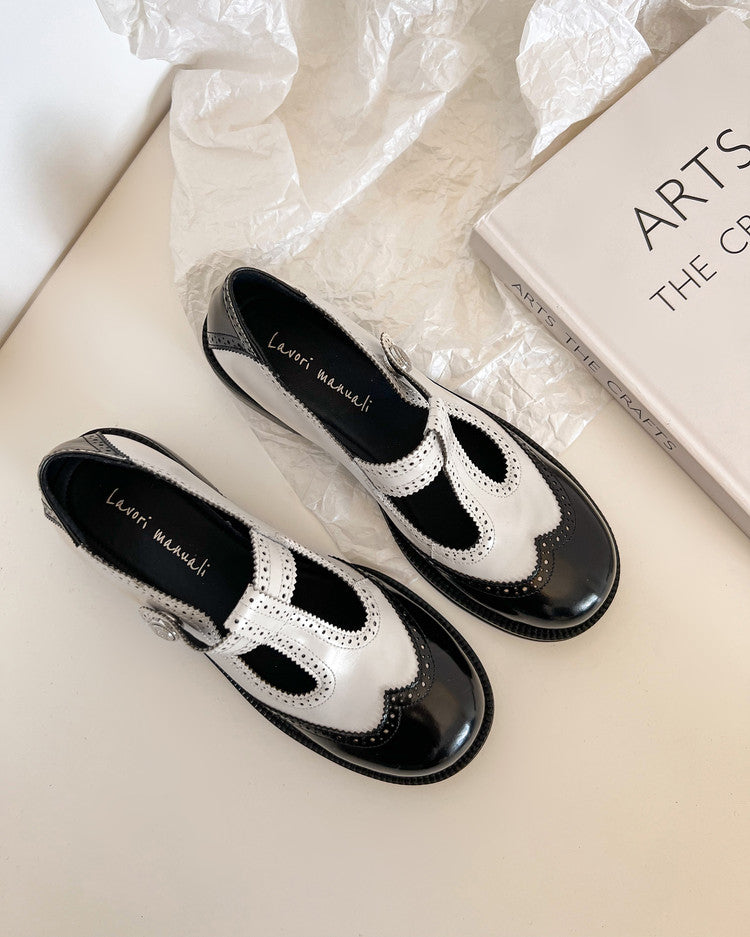 Karin Luna In Stock Spot Goods  Color Matching t Round Toe British Style Single Shoes