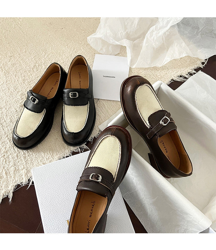 Karin Luna Casual Shoes Series~  In stock Classic color-blocking British style deep-mouth single shoes