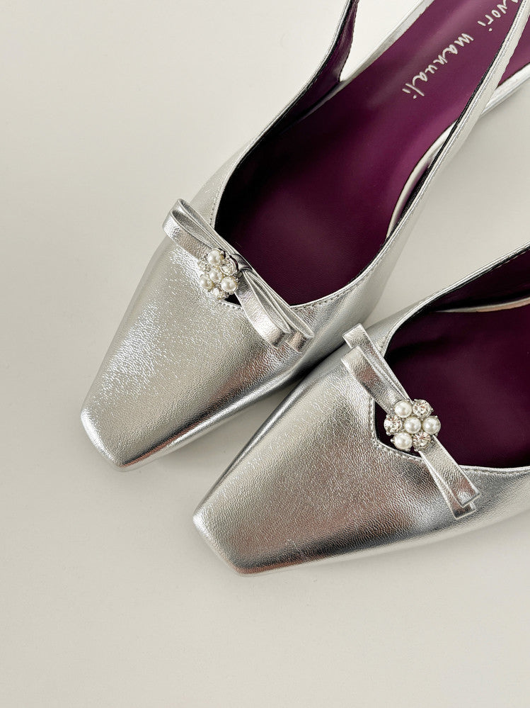 Karin Luna In Stock In Stock Sweet Bowknot Small Square Toe Chunky Heel Closed-toe Elegant Retro Sandals